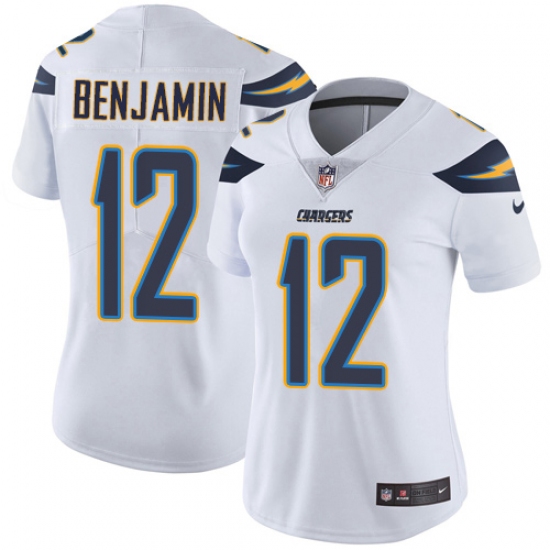 Women's Nike Los Angeles Chargers 12 Travis Benjamin White Vapor Untouchable Limited Player NFL Jersey
