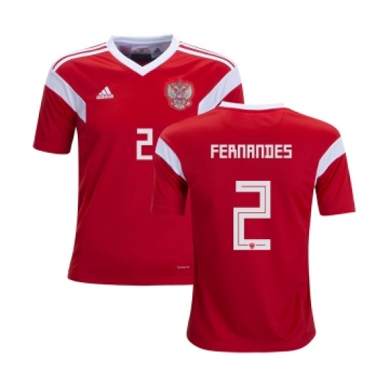 Russia 2 Fernandes Home Kid Soccer Country Jersey