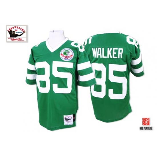 Mitchell and Ness New York Jets 85 Wesley Walker Green Team Color Authentic Throwback NFL Jersey