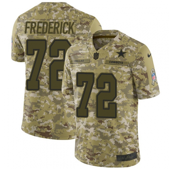 Youth Nike Dallas Cowboys 72 Travis Frederick Limited Camo 2018 Salute to Service NFL Jersey