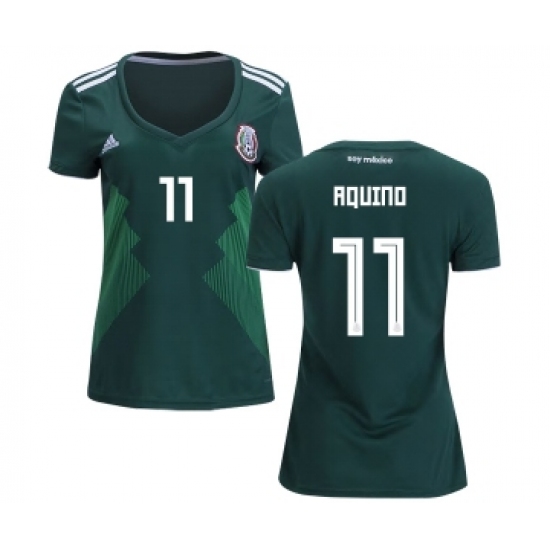 Women's Mexico 11 Aquino Home Soccer Country Jersey