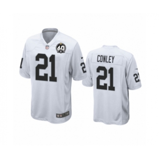 Men's Oakland Raiders 21 Gareon Conley Game 60th Anniversary White Football Jersey