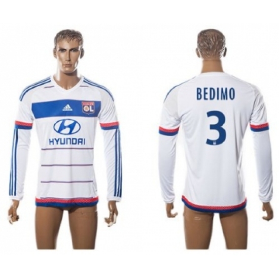Lyon 3 Bedimo Home Long Sleeves Soccer Club Jersey