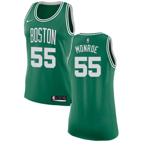 Women's Nike Boston Celtics 55 Greg Monroe Swingman Green(White No.) Road NBA Jersey - Icon Edition