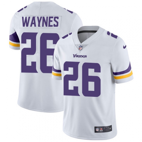Men's Nike Minnesota Vikings 26 Trae Waynes White Vapor Untouchable Limited Player NFL Jersey