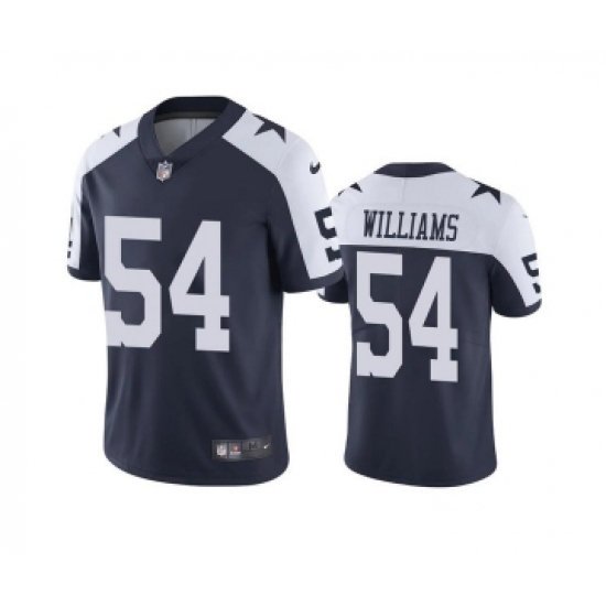 Men's Dallas Cowboys 54 Sam Williams White Navy Vapor Limited Stitched Jersey