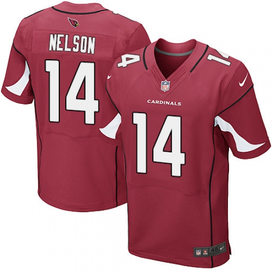 Men's Nike Arizona Cardinals 14 J.J. Nelson Elite Red Team Color NFL Jersey