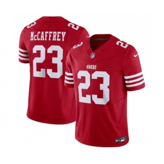Men's Nike San Francisco 49ers 23 Christian McCaffrey Red 2023 F.U.S.E. Vapor Untouchable Limited Stitched Football Jersey