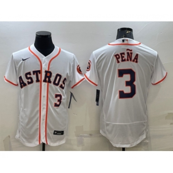 Men's Houston Astros 3 Jeremy Pena White Stitched MLB Flex Base Nike Jersey