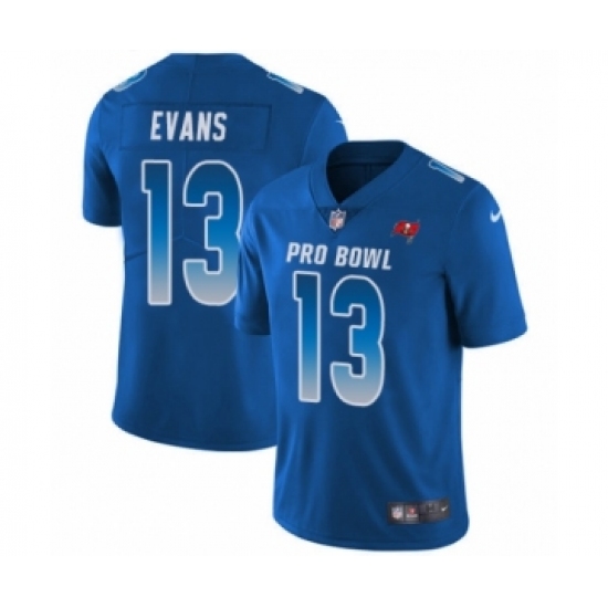 Men's Nike Tampa Bay Buccaneers 13 Mike Evans Limited Royal Blue NFC 2019 Pro Bowl NFL Jersey