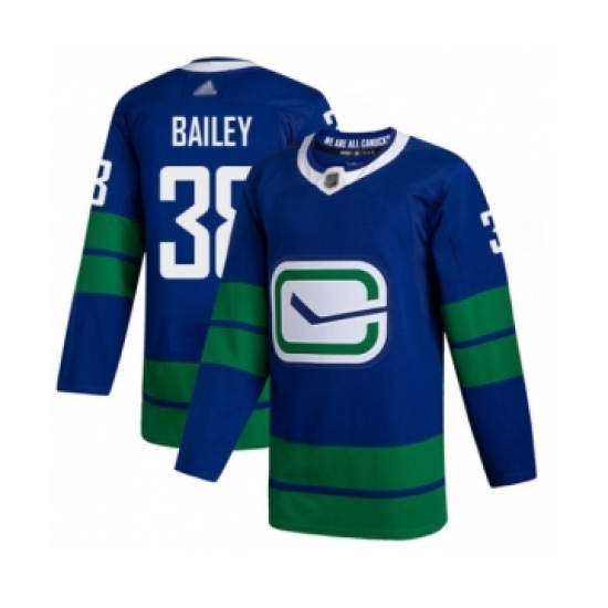 Men's Vancouver Canucks 38 Justin Bailey Authentic Royal Blue Alternate Hockey Jersey