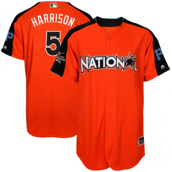 Youth Majestic Pittsburgh Pirates 5 Josh Harrison Authentic Orange National League 2017 MLB All-Star MLB Jersey