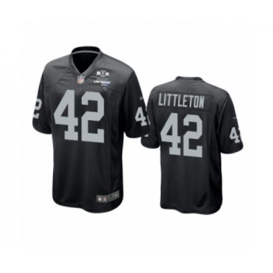 Men's Oakland Raiders 42 Cory Littleton Black 2020 Inaugural Season Game Jersey