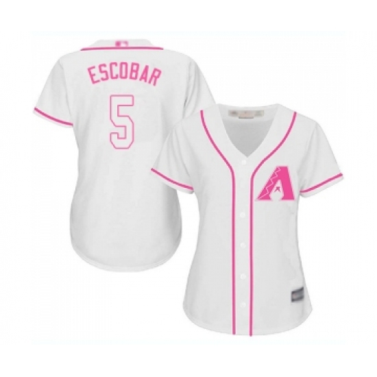 Women's Arizona Diamondbacks 5 Eduardo Escobar Replica White Fashion Baseball Jersey