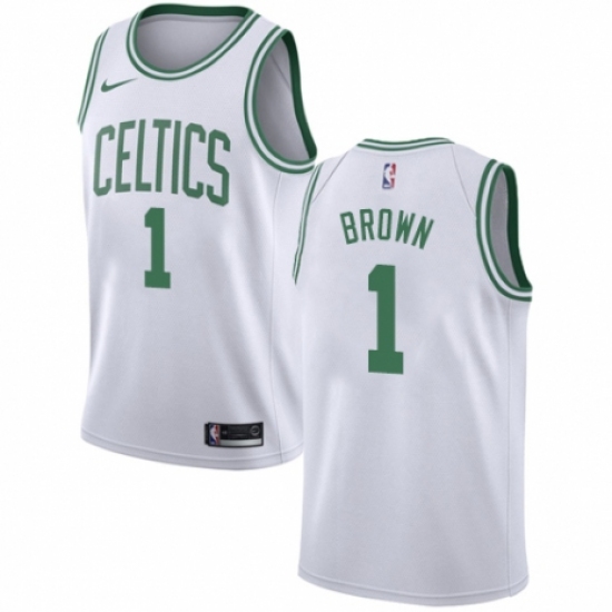 Youth Nike Boston Celtics 1 Walter Brown Authentic White NBA Jersey - Association Edition