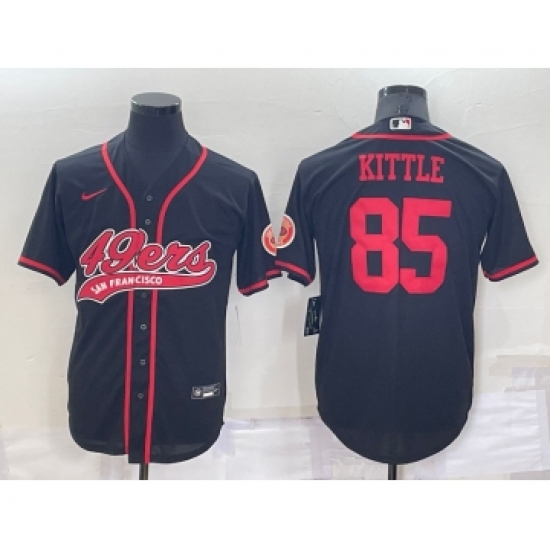 Men's San Francisco 49ers 85 George Kittle Black Stitched Cool Base Nike Baseball Jersey