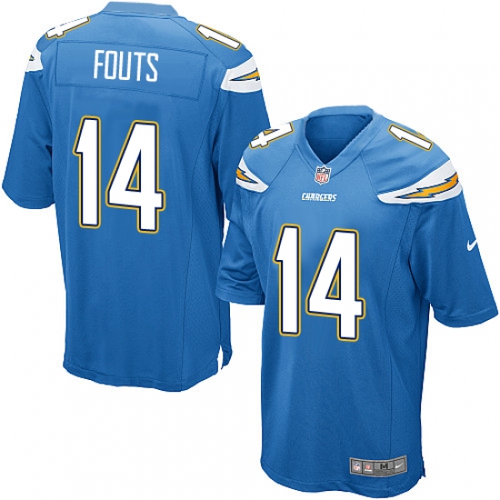 Men's Nike Los Angeles Chargers 14 Dan Fouts Game Electric Blue Alternate NFL Jersey