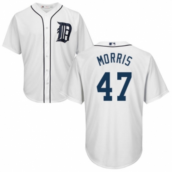 Youth Majestic Detroit Tigers 47 Jack Morris Replica White Home Cool Base MLB Jersey
