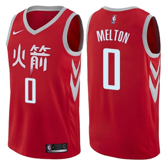Men's Nike Houston Rockets 0 De'Anthony Melton Swingman Red NBA Jersey - City Edition