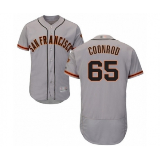 Men's San Francisco Giants 65 Sam Coonrod Grey Road Flex Base Authentic Collection Baseball Player Jersey