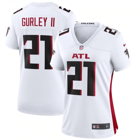 Women's Atlanta Falcons 21 Todd Gurley II Nike White Game Jersey.webp