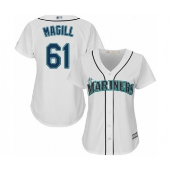 Women's Seattle Mariners 61 Matt Magill Authentic White Home Cool Base Baseball Player Jersey