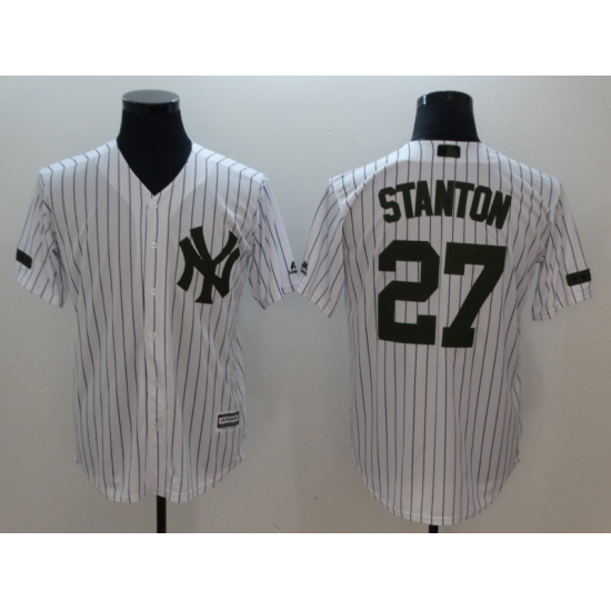 Men's New York Yankees 27 Giancarlo Stanton White Commemorative Edition Jersey