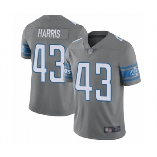 Men's Detroit Lions 43 Will Harris Limited Steel Rush Vapor Untouchable Football Jersey