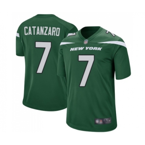 Men's New York Jets 7 Chandler Catanzaro Game Green Team Color Football Jersey