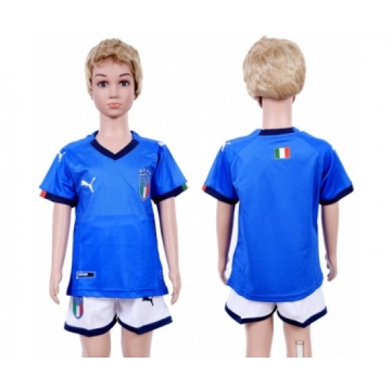 Italy Blank Home Kid Soccer Country Jersey