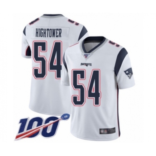 Men's New England Patriots 54 Dont'a Hightower White Vapor Untouchable Limited Player 100th Season Football Jersey