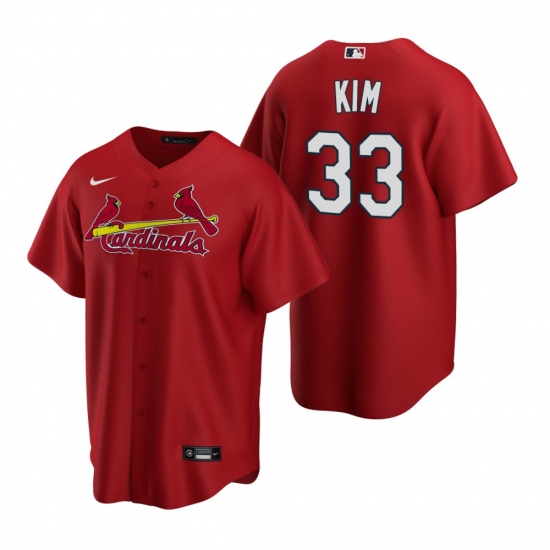 Men's Nike St. Louis Cardinals 33 Kwang-hyun Kim Red Alternate Stitched Baseball Jersey