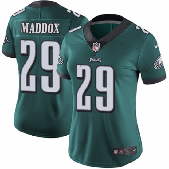 Women's Nike Philadelphia Eagles 29 Avonte Maddox Midnight Green Team Color Vapor Untouchable Limited Player NFL Jersey