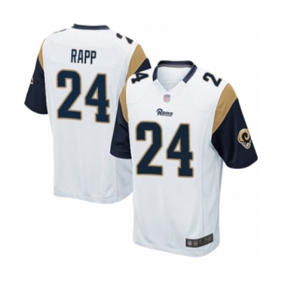 Men's Los Angeles Rams 24 Taylor Rapp Game White Football Jersey