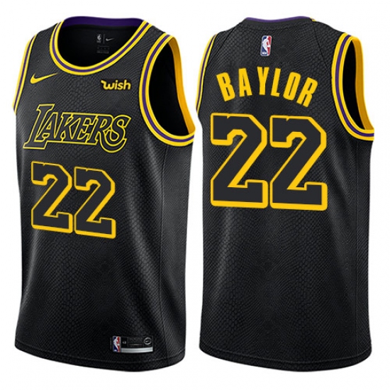 Women's Nike Los Angeles Lakers 22 Elgin Baylor Swingman Black NBA Jersey - City Edition