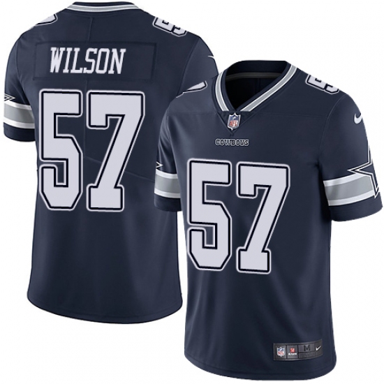 Men's Nike Dallas Cowboys 57 Damien Wilson Navy Blue Team Color Vapor Untouchable Limited Player NFL Jersey
