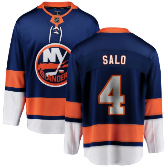 Men's New York Islanders 4 Robin Salo Fanatics Branded Royal Blue Home Breakaway NHL Jersey