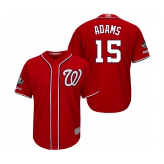 Youth Washington Nationals 15 Matt Adams Authentic Red Alternate 1 Cool Base 2019 World Series Champions Baseball Jersey