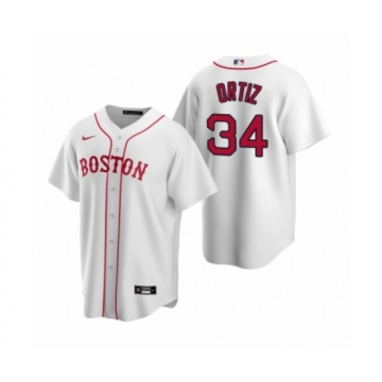 Men's Boston Red Sox 34 David Ortiz Nike White Replica Alternate Jersey