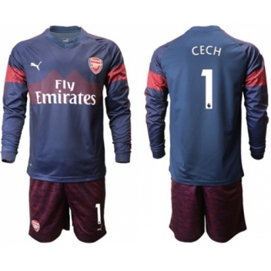 Arsenal 1 Cech Away Long Sleeves Soccer Club Jersey