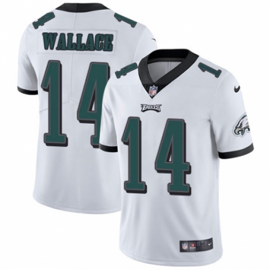 Men's Nike Philadelphia Eagles 14 Mike Wallace White Vapor Untouchable Limited Player NFL Jersey