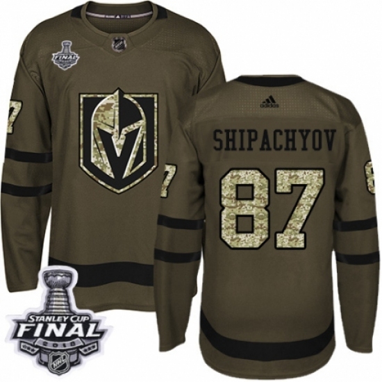 Men's Adidas Vegas Golden Knights 87 Vadim Shipachyov Authentic Green Salute to Service 2018 Stanley Cup Final NHL Jersey