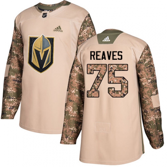 Youth Adidas Vegas Golden Knights 75 Ryan Reaves Authentic Camo Veterans Day Practice NHL Jersey