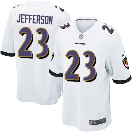 Men's Nike Baltimore Ravens 23 Tony Jefferson Game White NFL Jersey