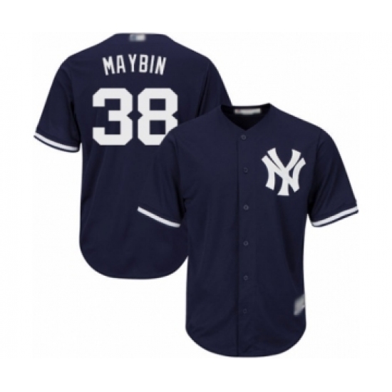 Men's New York Yankees 38 Cameron Maybin Replica Navy Blue Alternate Baseball Jersey