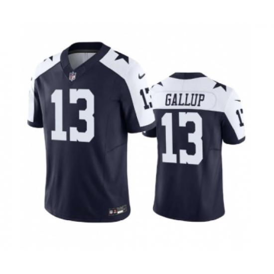 Men's Nike Dallas Cowboys 13 Michael Gallup Navy 2023 F.U.S.E. Vapor Limited Stitched Football Jersey