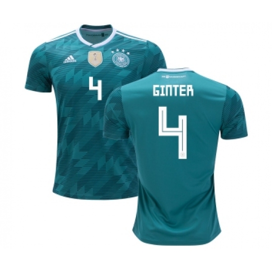 Germany 4 Ginter Away Soccer Country Jersey