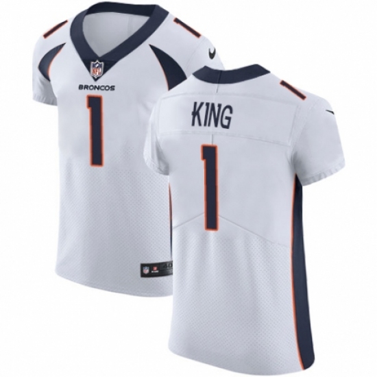 Men's Nike Denver Broncos 1 Marquette King White Vapor Untouchable Elite Player NFL Jersey