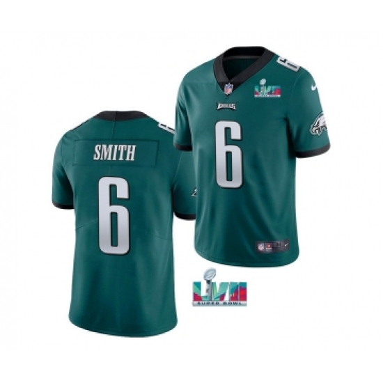 Men's Philadelphia Eagles 6 DeVonta Smith Green Super Bowl LVII Patch Vapor Untouchable Limited Stitched Jersey