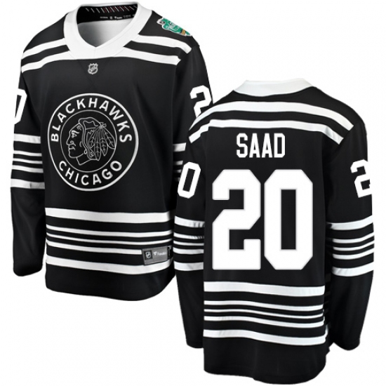 Youth Chicago Blackhawks 20 Brandon Saad Black 2019 Winter Classic Fanatics Branded Breakaway NHL Jersey